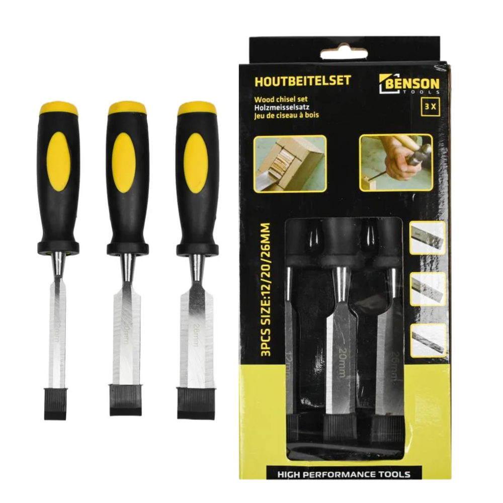 Houtbeitelset 3 dlg pro grip