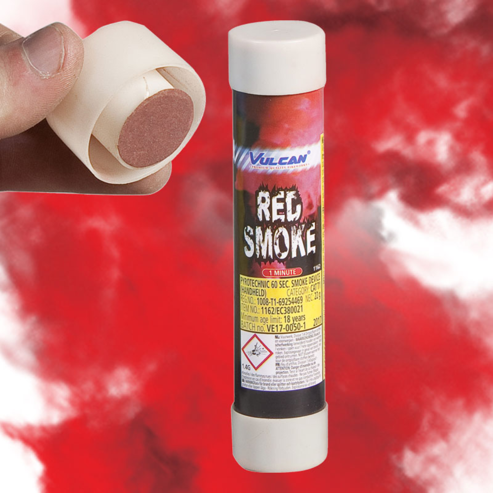 Rookfakkel rood - Friction head - Nood signal - Rookgranaat