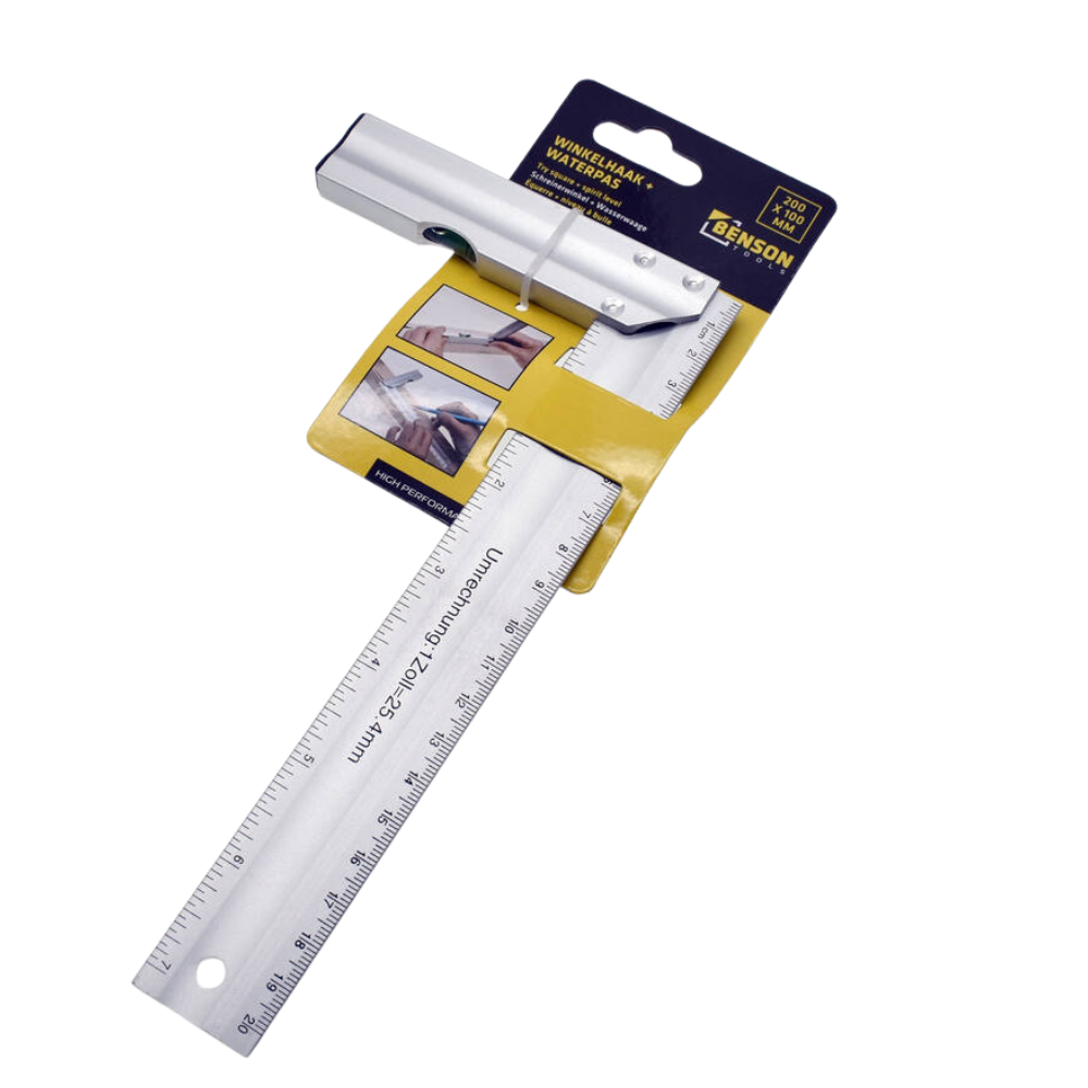 Hofftech Winkelhaak met Waterpas - 200 x 100 mm