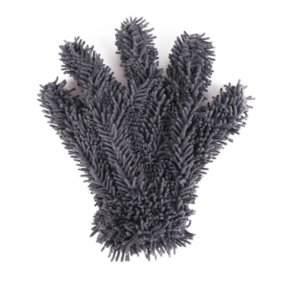 Dubbelzijdige washandschoen 30 x 25 x 3 cm grijs