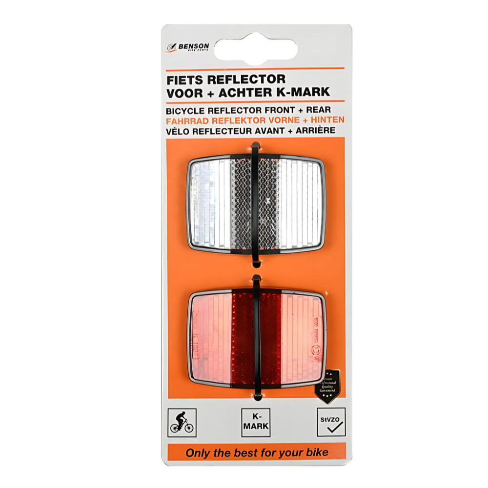 Benson Fiets Reflector - Wit Voorzijde - Rood Achterzijde