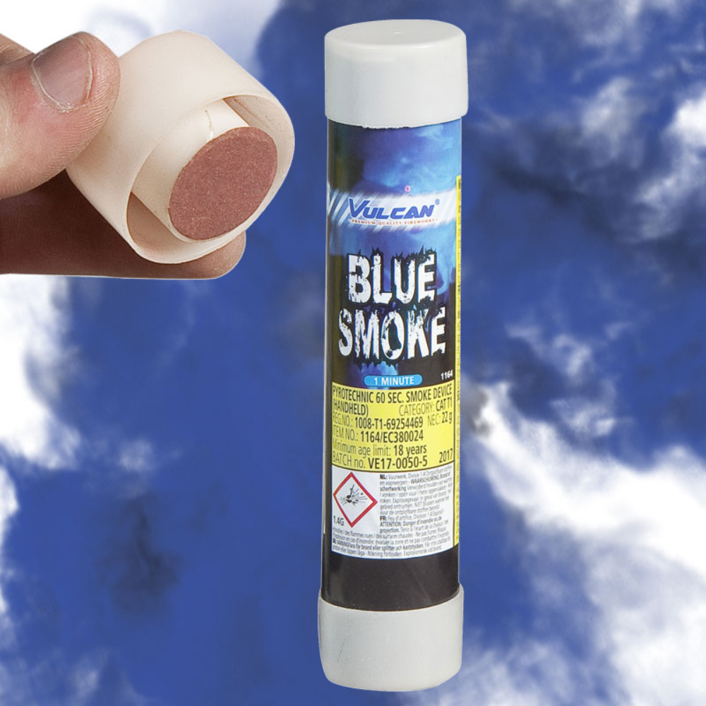 Rookfakkel blauw - Friction head - Rookgranaat - Nood signal