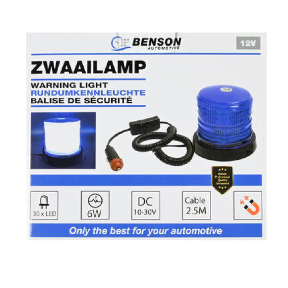 BLAUW dak zwaailicht 12 LED - magneet bevestiging