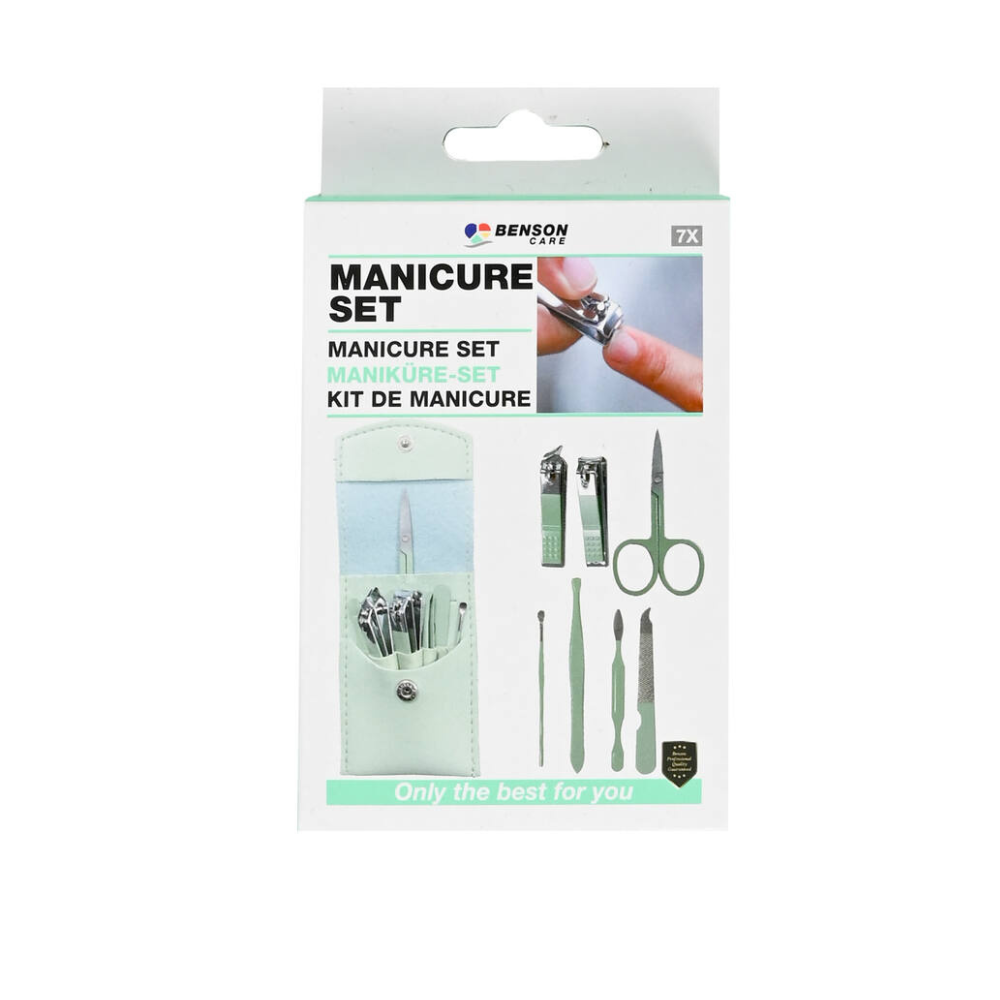 Manicure Set In Handig Opbergbox (7 Delig) groen