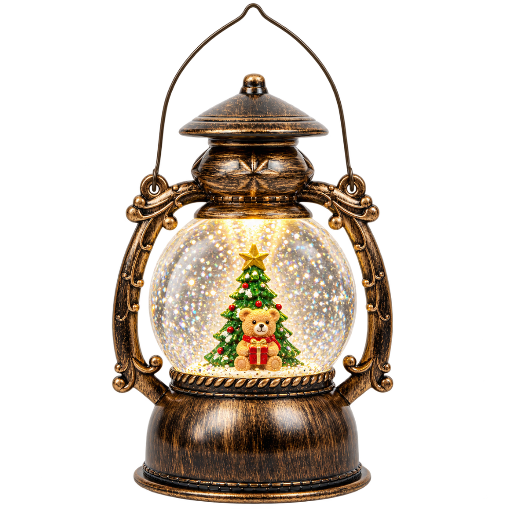 LED Sneeuwbol Kerstlantaarn 20 cm – Glitter & Verlichting | Kerstdecoratie