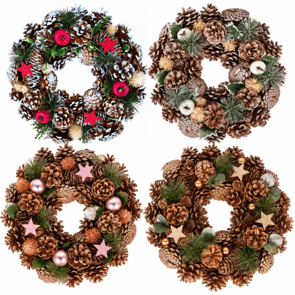 Luxe Kerstkrans Ø 34 cm – Dennennaalden & Dennenappels | FSC®-gecertificeerd | 4 Varianten