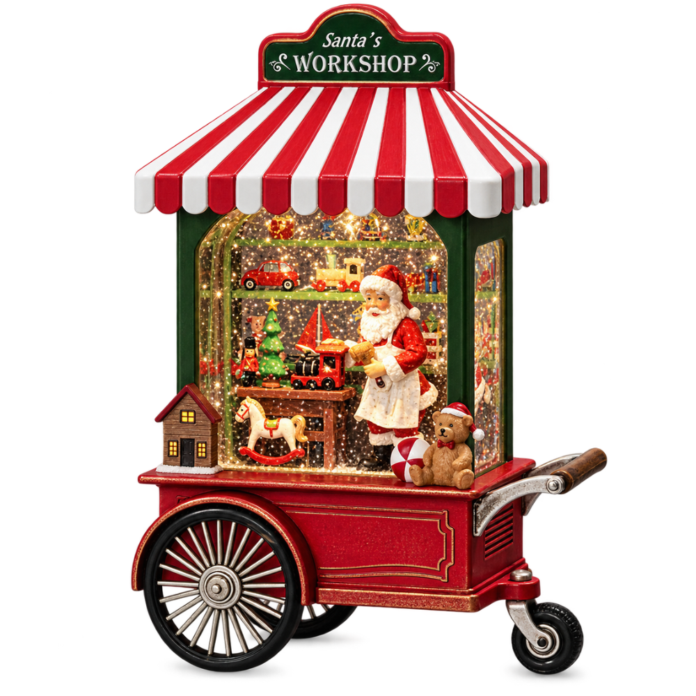 Watergevulde Kerstlantaarn 27 cm – LED Verlichting op Batterijen | Kerstdecoratie