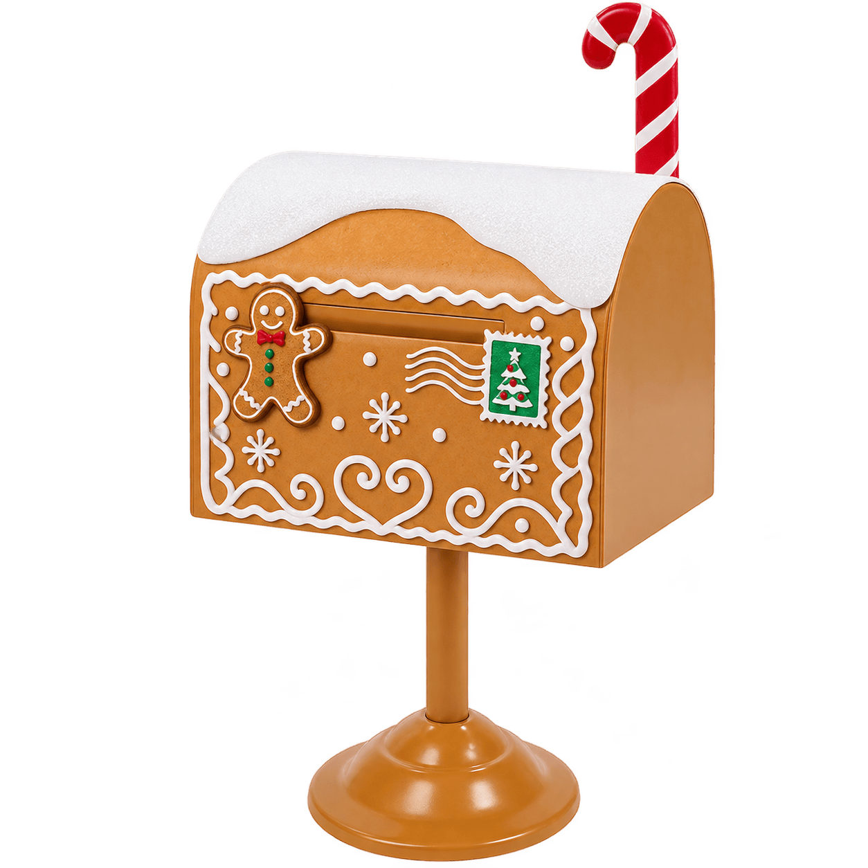 Decoratieve kerstbrievenbus van metaal Bruin