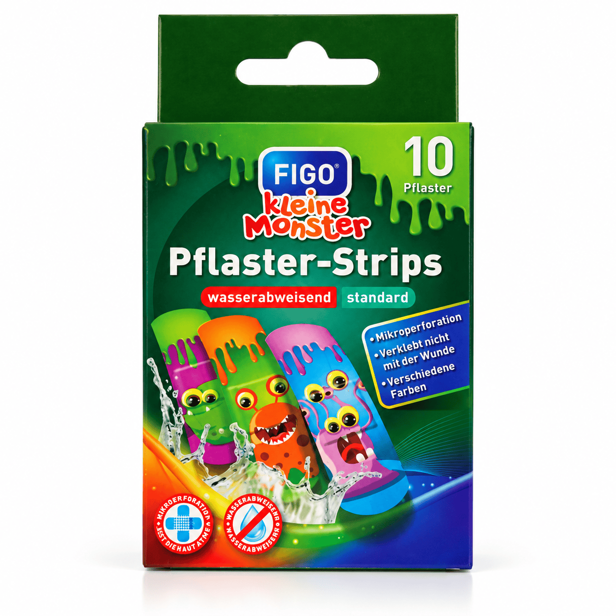 Kinderpleisters met Monstertjes – 10 Stuks - waterafstotend