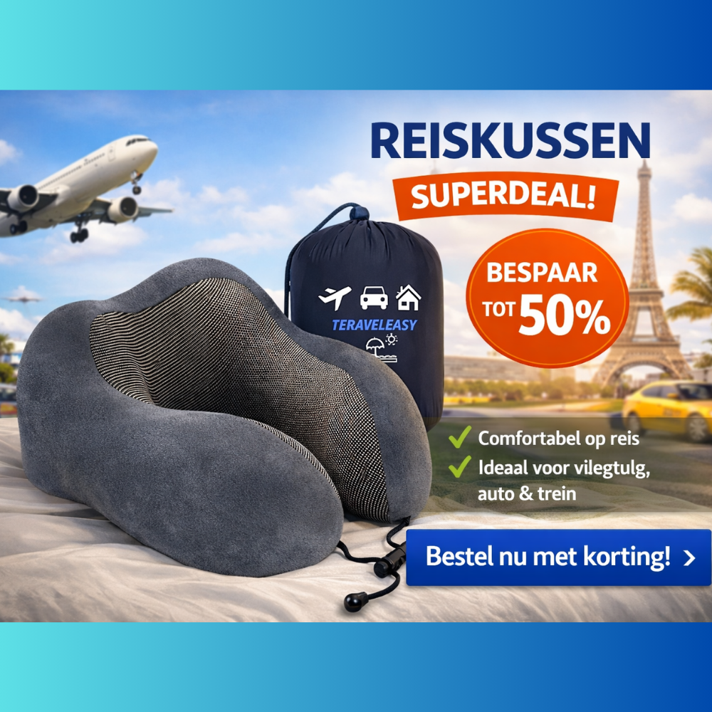 Reiskussen- Grijs -Nekkussen  Geheugenschuim