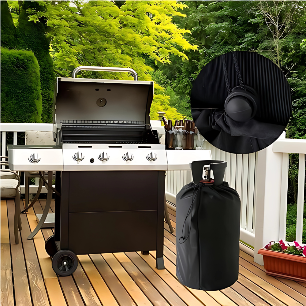 Cover for Gas Bottle - Propane Gas Tank Grill Cover - Black -Hoes