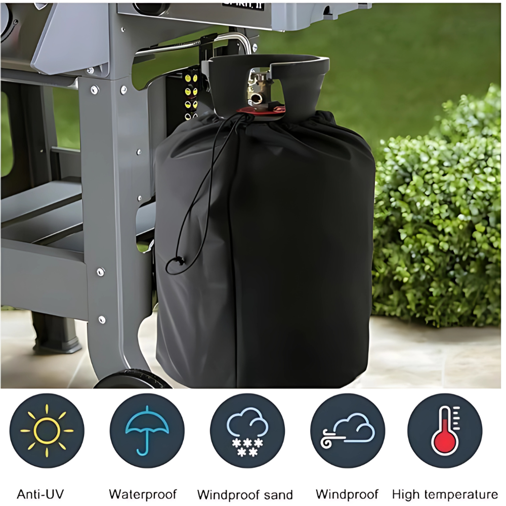 Cover for Gas Bottle - Propane Gas Tank Grill Cover - Black -Hoes