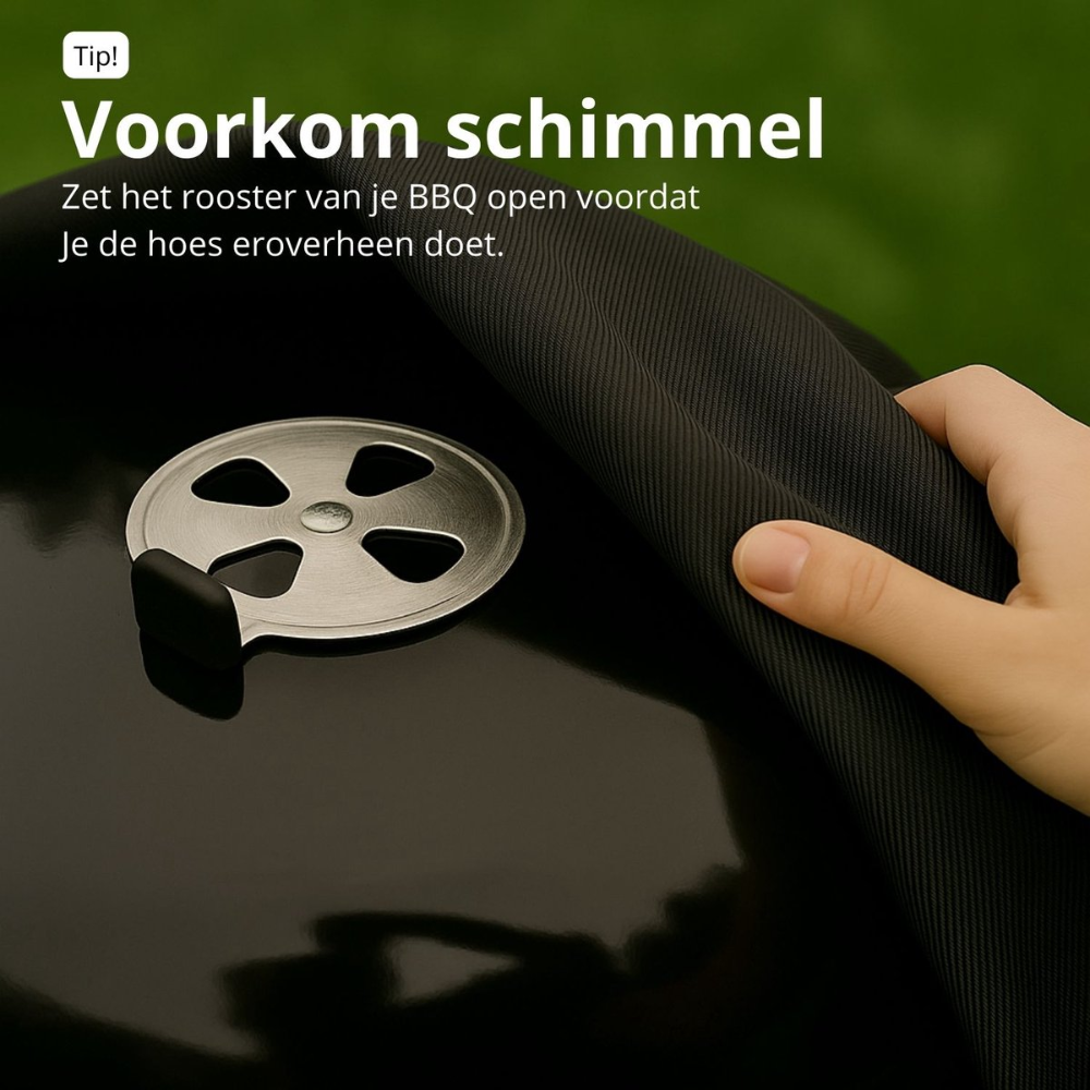 Universele Barbecue Hoes Rond - ø 57cm - Berschermhoes BBQ - Waterdicht met Trekkoord - Zwart