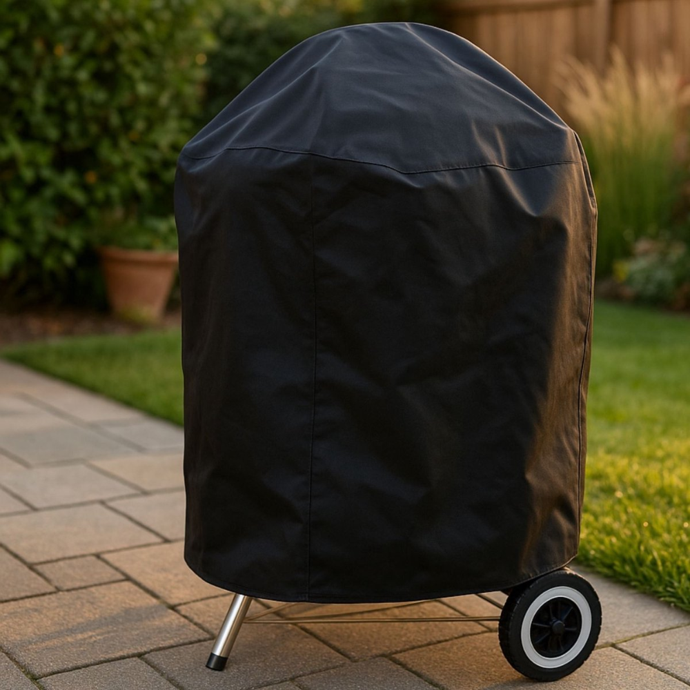 Universele Barbecue Hoes Rond - ø 57cm - Berschermhoes BBQ - Waterdicht met Trekkoord - Zwart