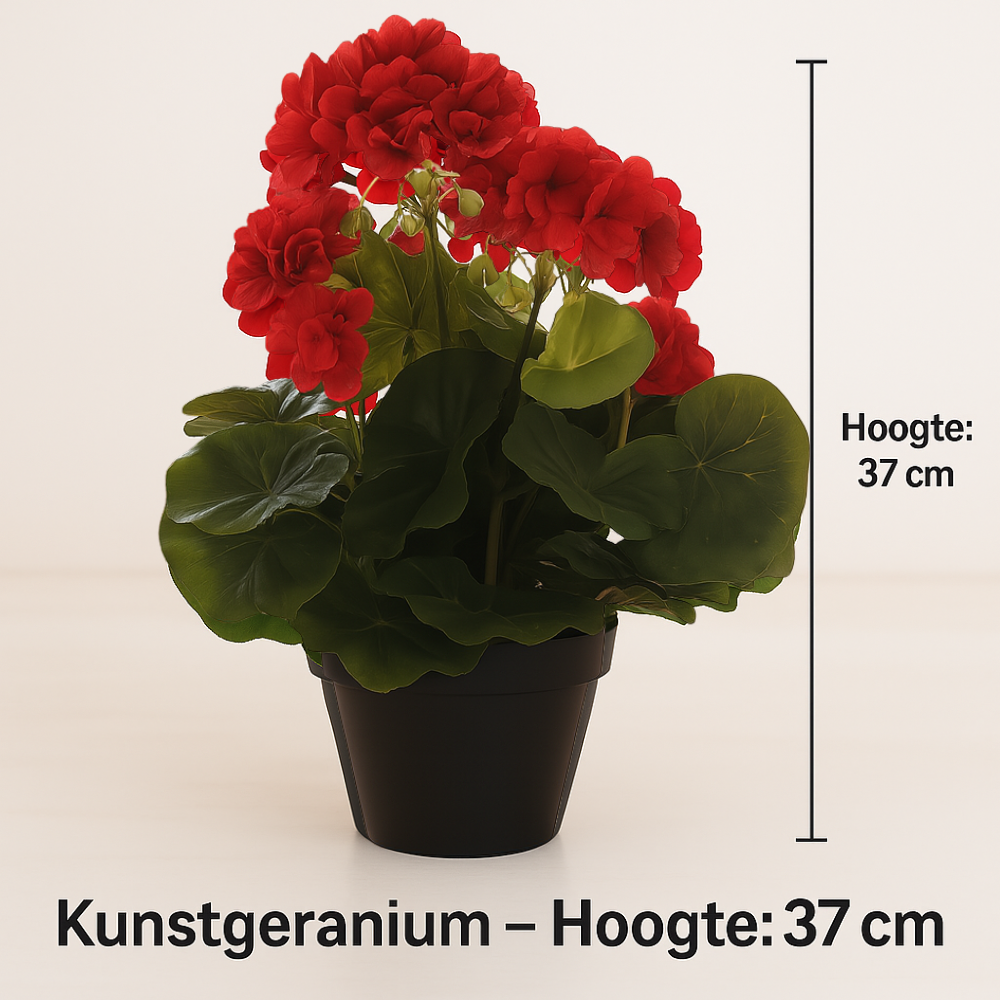 Rode Geranium Kunstplant met Pot