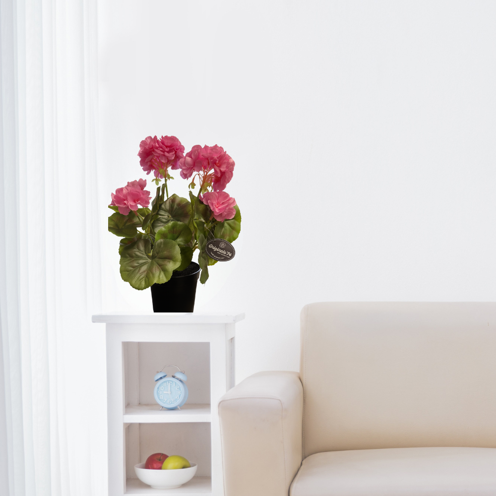 Lavendel Geranium Kunstplant in Pot – Sfeervol en Onderhoudsvrij - 37cm