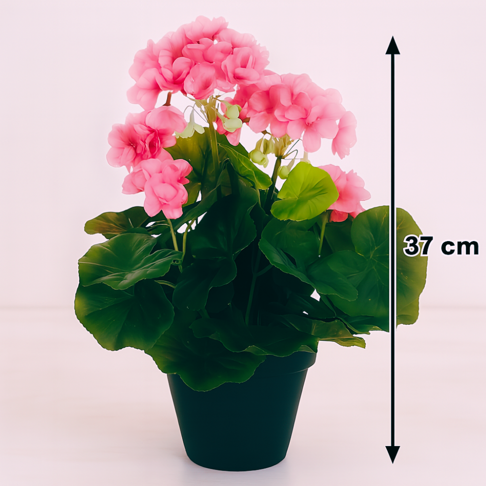 Lavendel Geranium Kunstplant in Pot – Sfeervol en Onderhoudsvrij - 37cm