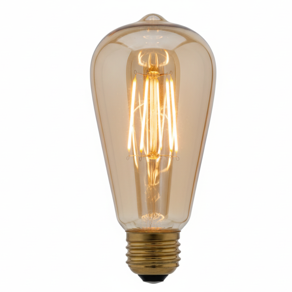 led lamp retro filament st64 4w e27 amber dimbaar