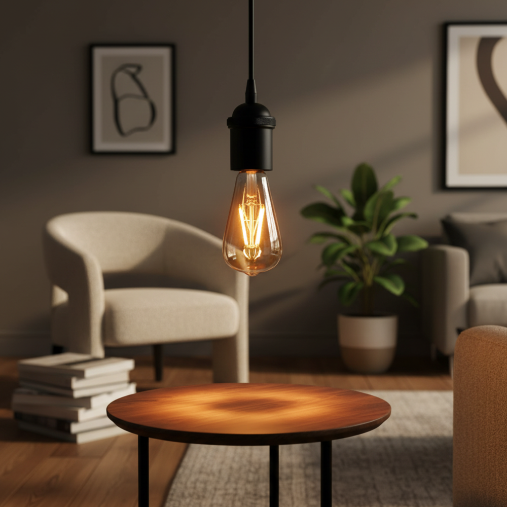 led lamp retro filament st64 4w e27 amber dimbaar