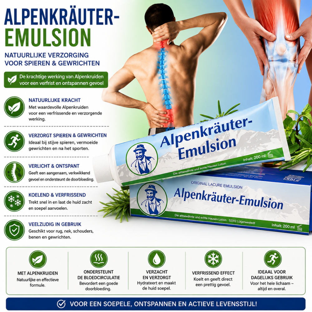 Lacure Alpine Kruidenemulsie XL 200ml –  Extra sterk - Massage & Sport | Originele Formule