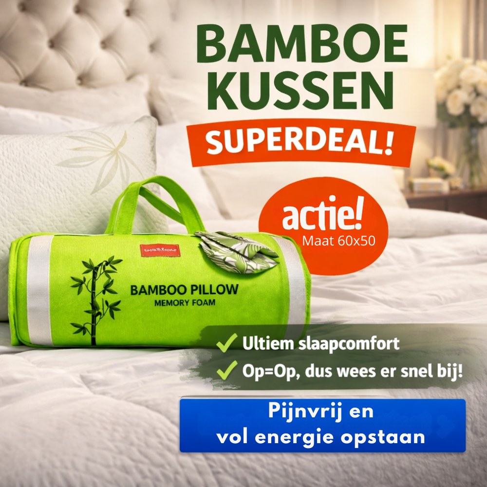 Bamboe kussen - MSS Bamboo Kussen - Origineel Bamboo Kussen - Cool Comfort - Memory Foam - Zacht, Koel & Drukverlagend - bamboo pillow
