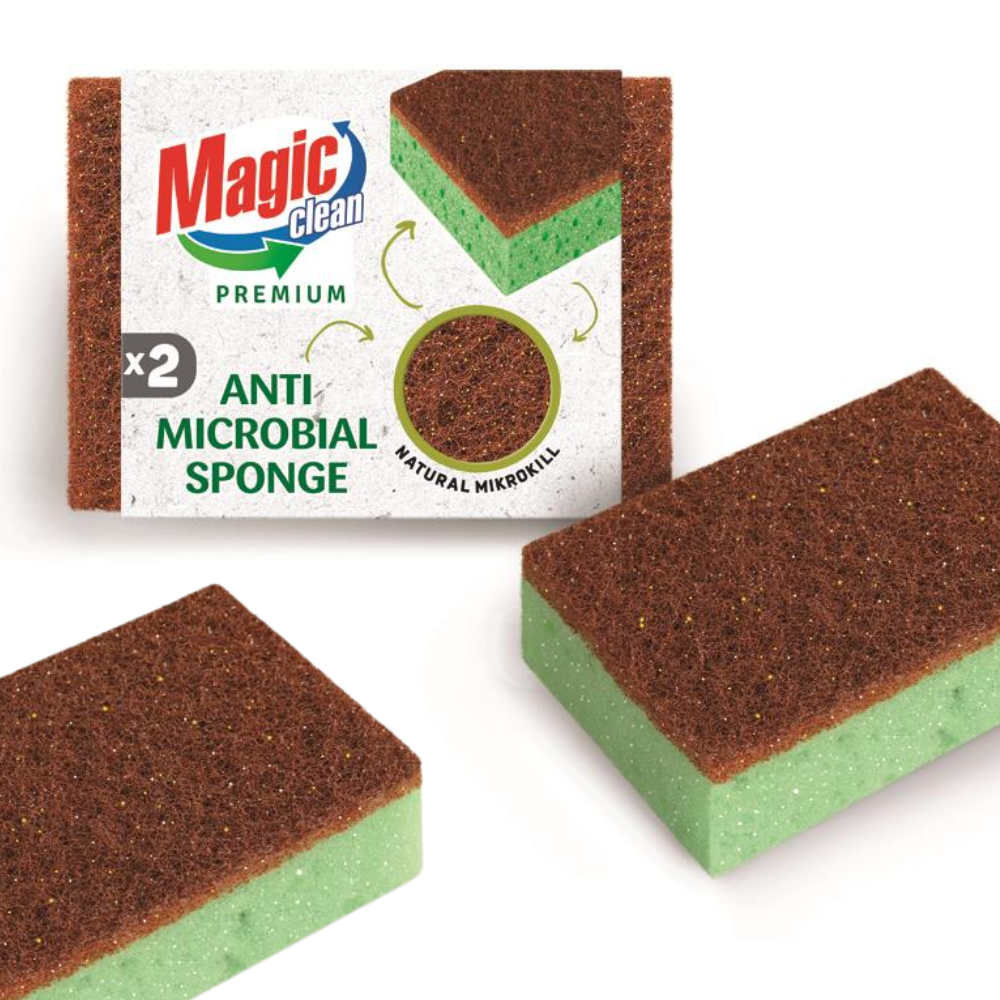 Magic Clean Premium Schuurspons antimicrobieel 2 dlg