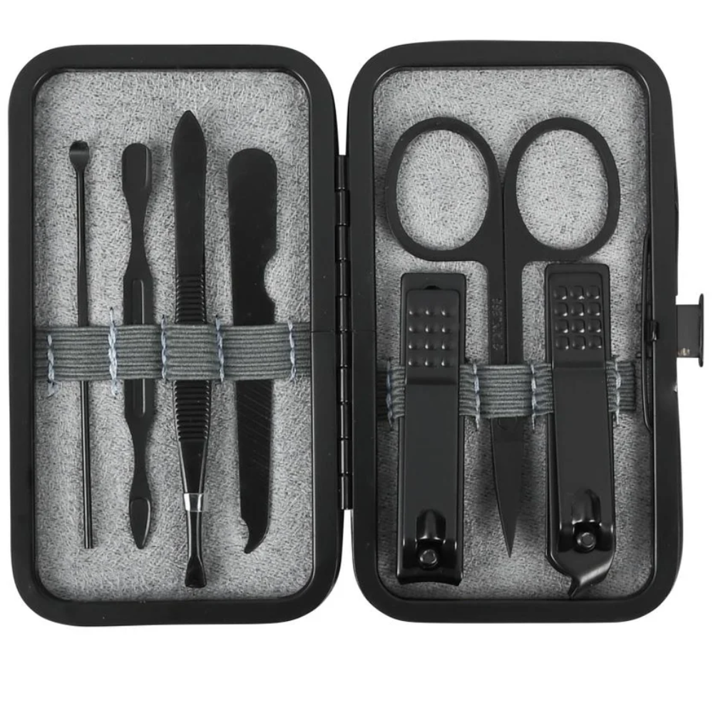 Manicure Set In Handig Opbergbox (7 Delig) zwart