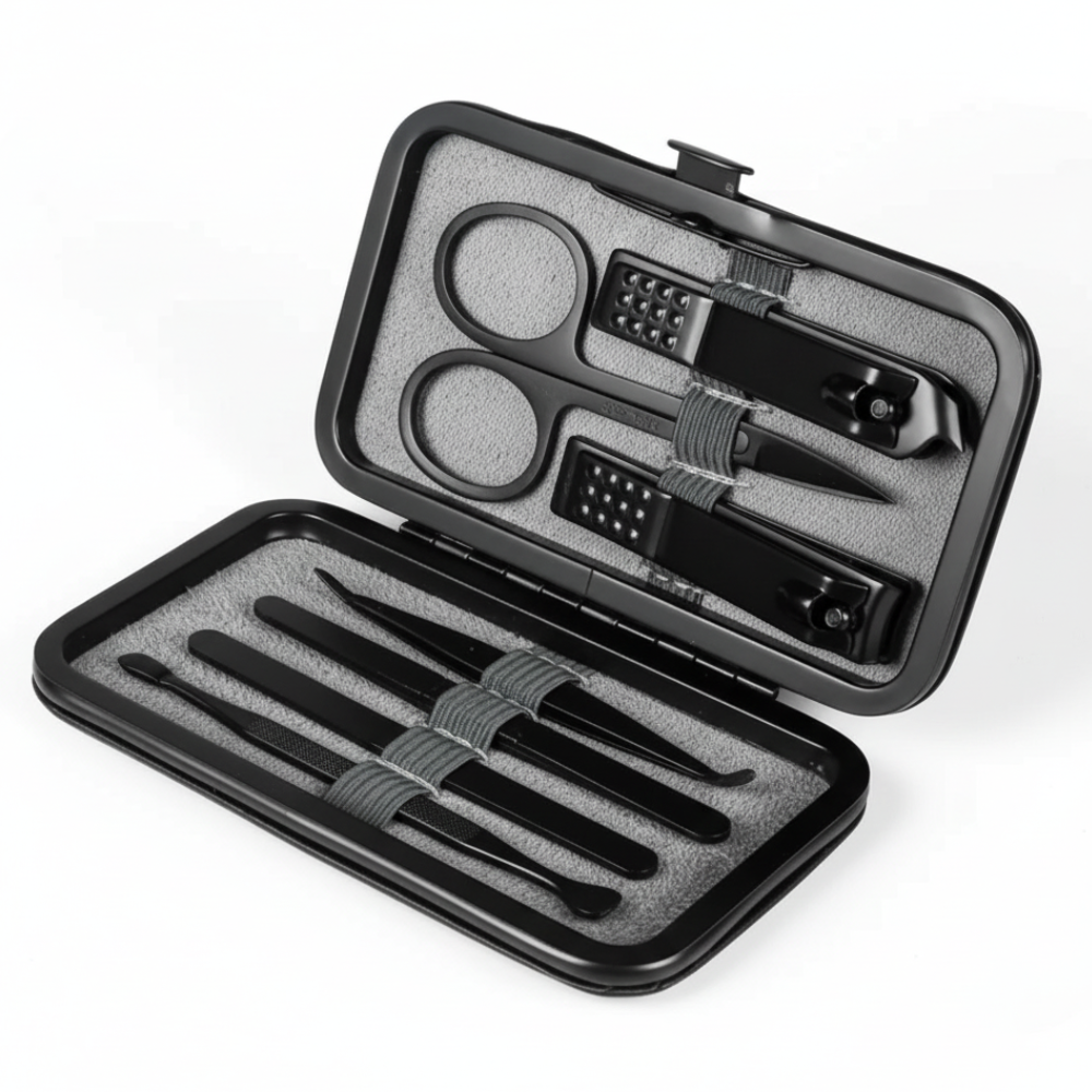 Manicure Set In Handig Opbergbox (7 Delig) zwart