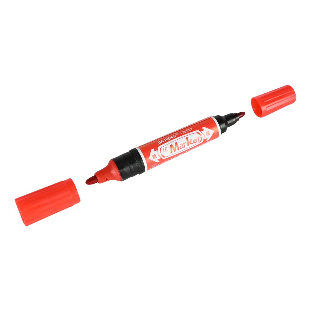 Permanente Markers Set 4 Stuks – Dubbele Punt | Zwart, Blauw & Rood | Water- & Wrijfbestendig