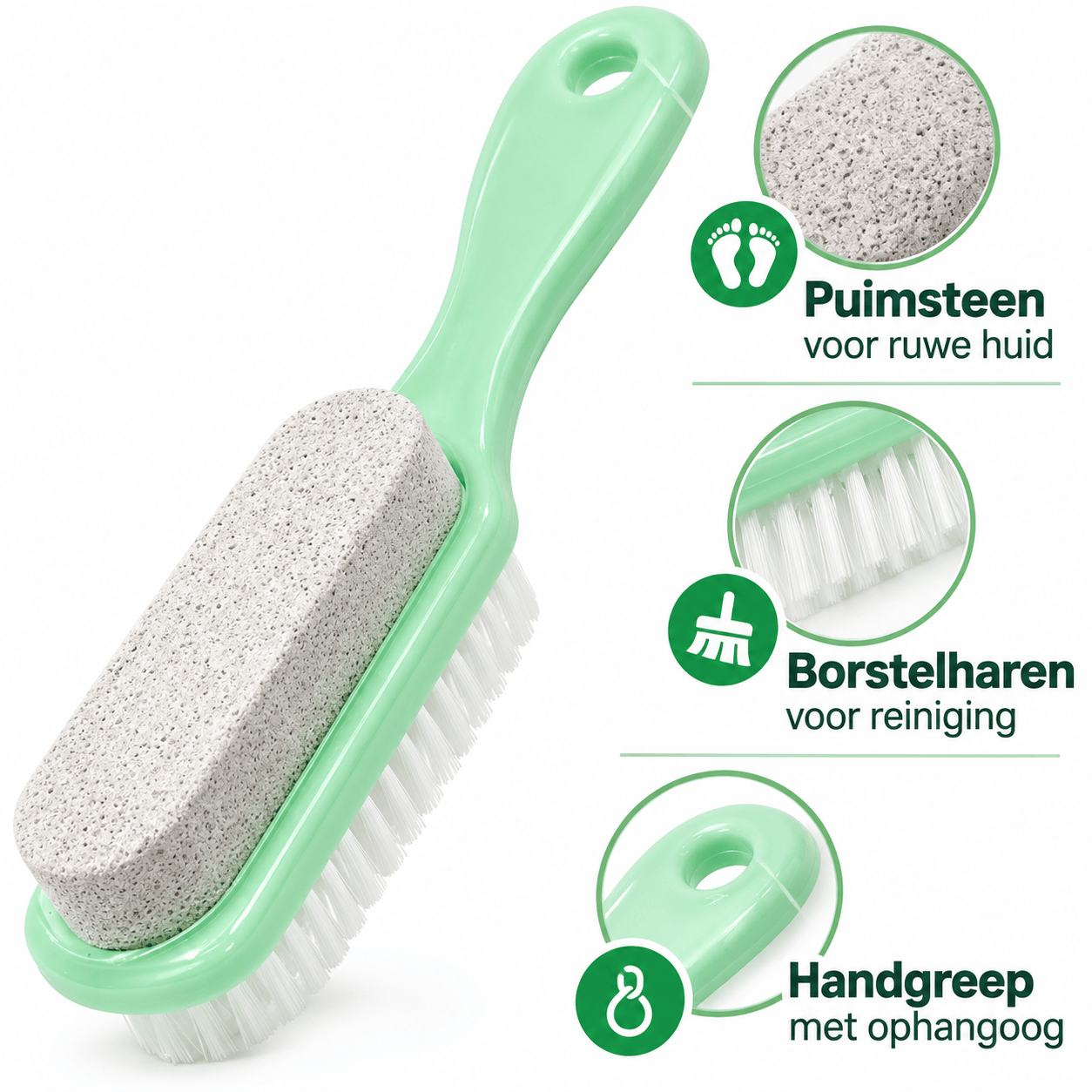 Puimsteen met Borstel en Handvat – 17 × 3,5 cm