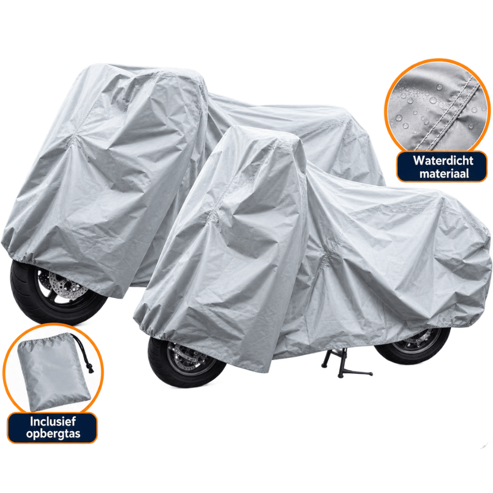 Motor- & Scooterhoes Waterafstotend – 246 x 104 x 127 cm | Zilvergrijs | Incl. Opbergtas