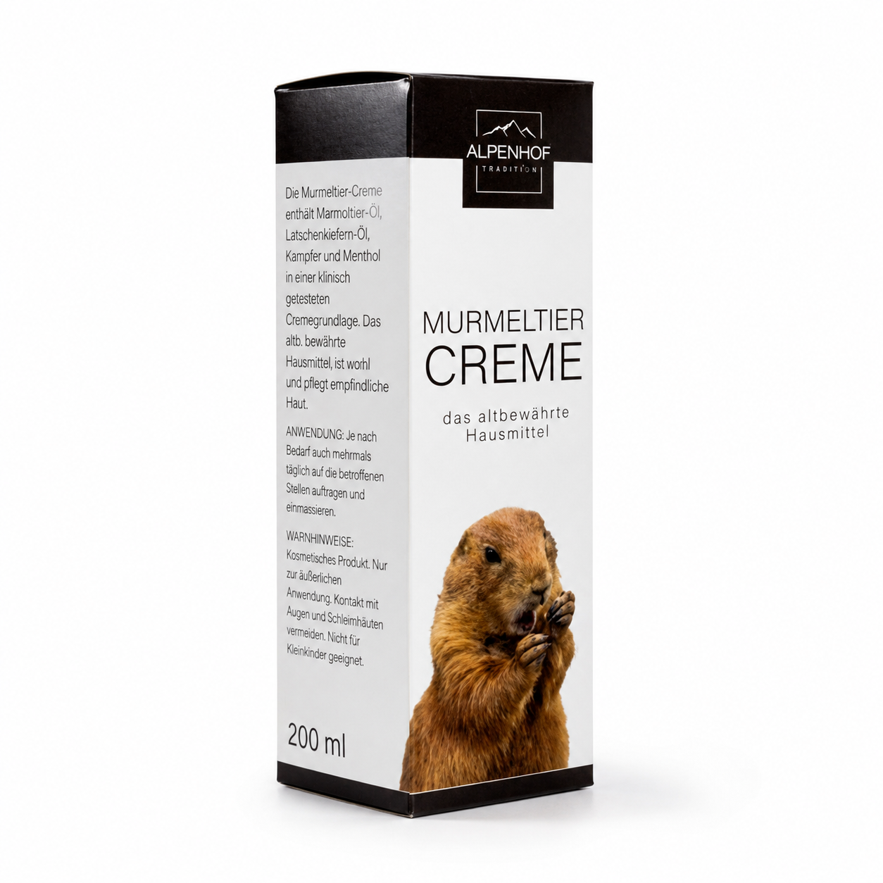 Alpenhof Murmeltiersalbe / Marmot Crème - Intensieve Spierbalsem - Tegen Stijve Spieren & Gewrichten - 200ml - Tube