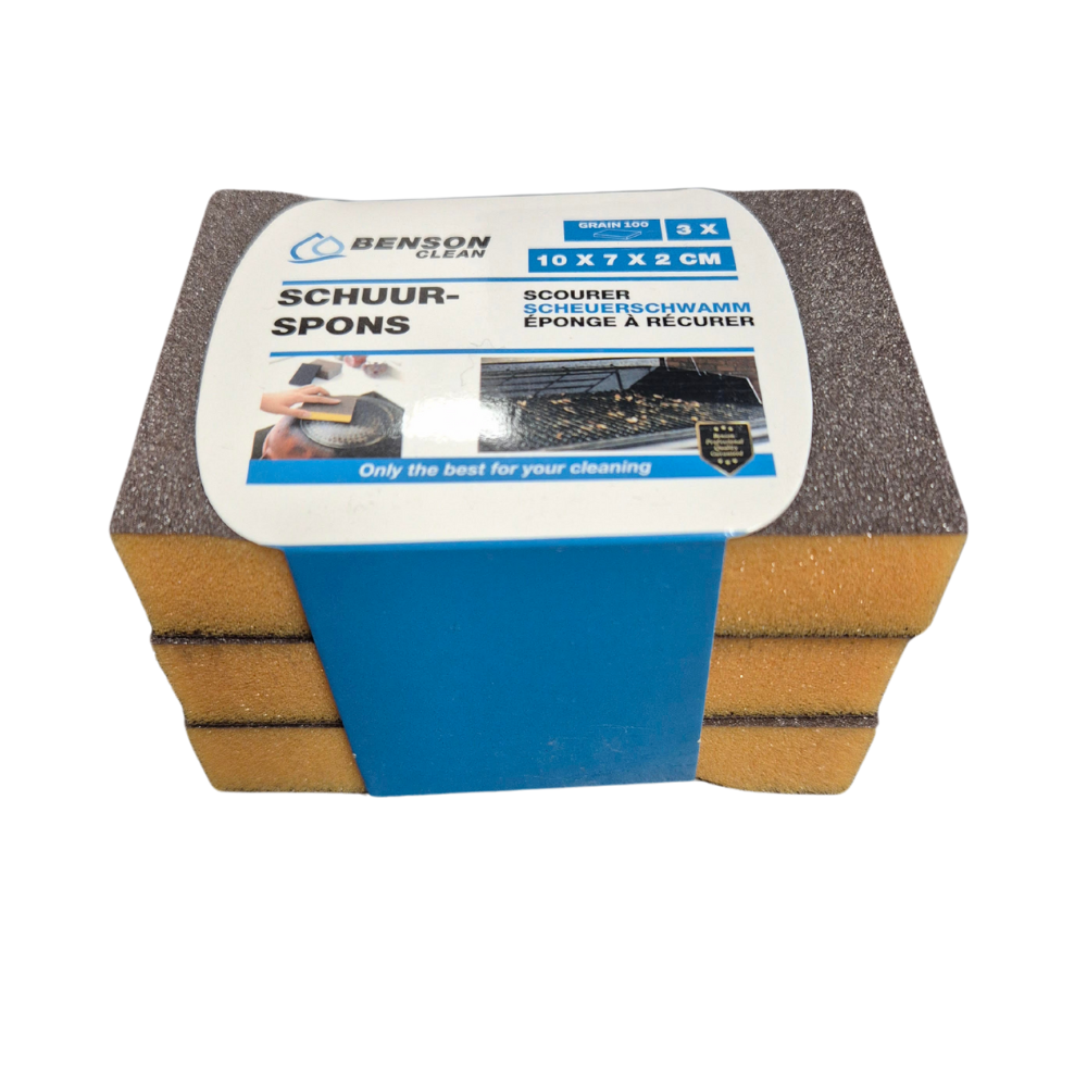 Schuurspons -3 Dlg -Grof 100 - 10x7x2cm