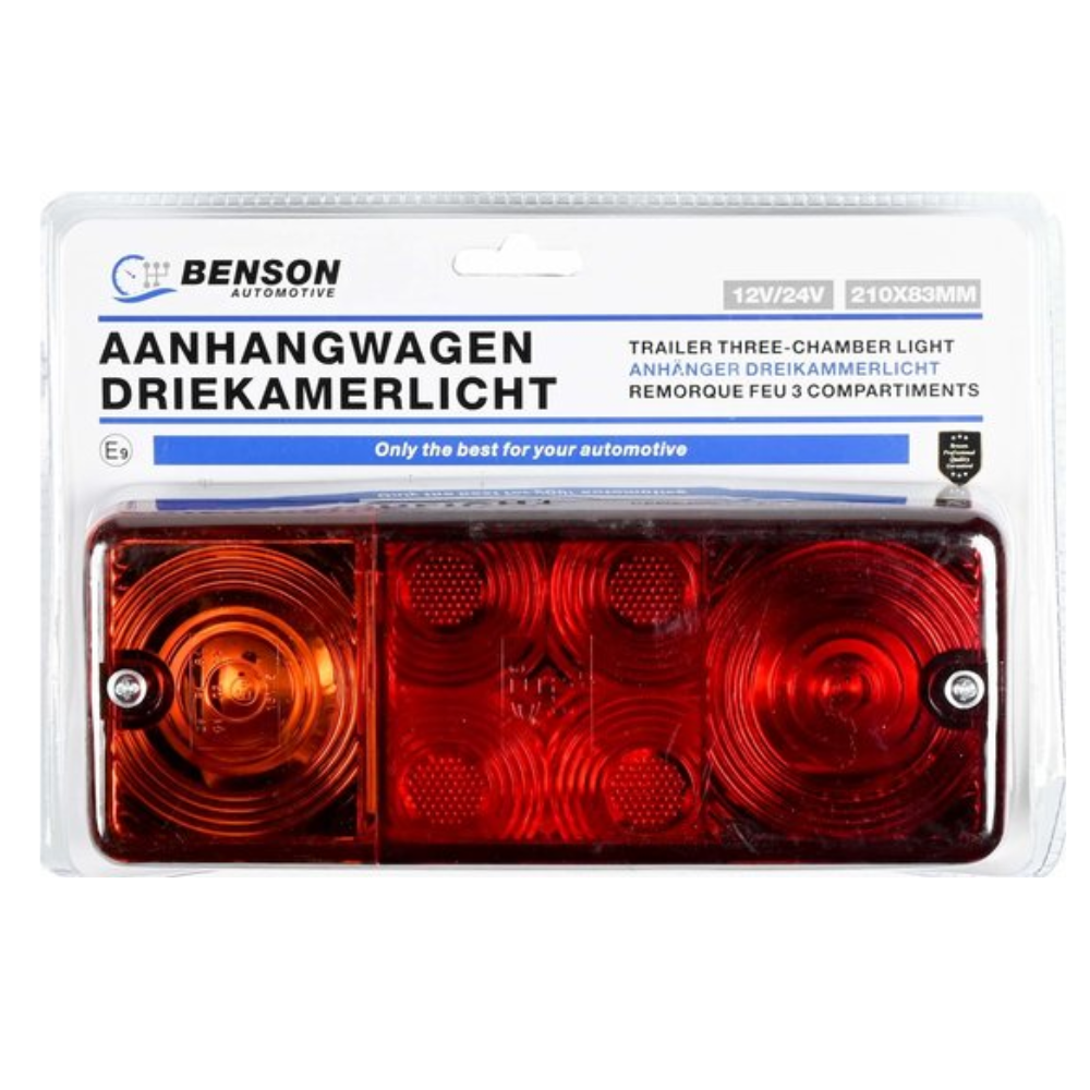 Aanhangwagen driekamerlicht - 12v/24v - 210x83mm
