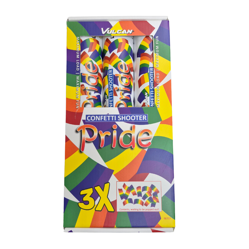 Confetti shooters Pride vlag - 3 stuks