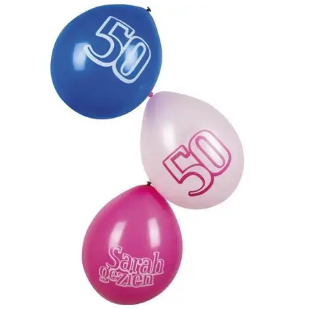 Ballonnen Sarah gezien - 6 stuks - 25cm