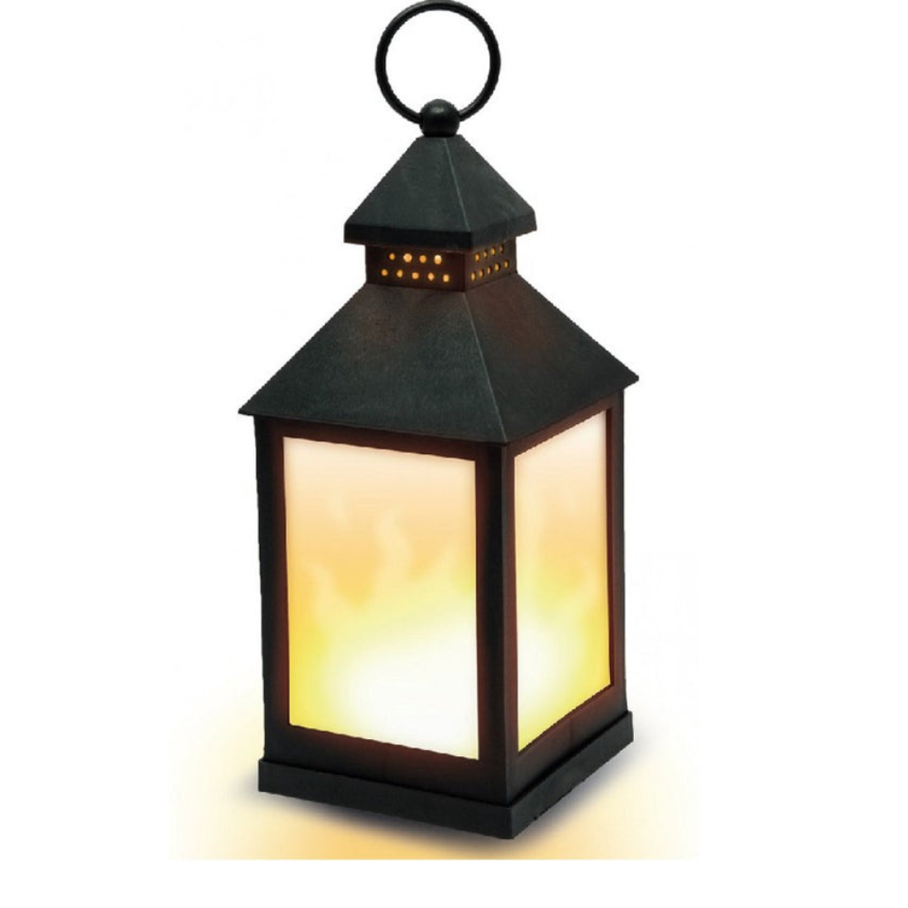 LED lantaarn met flame effect 10,5 x 10,5 x 24 cm