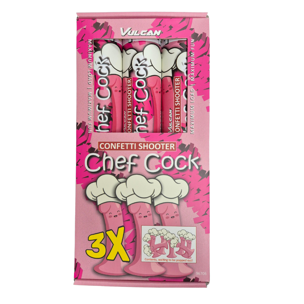 Confetti shooter Chef cock - 3 stuks