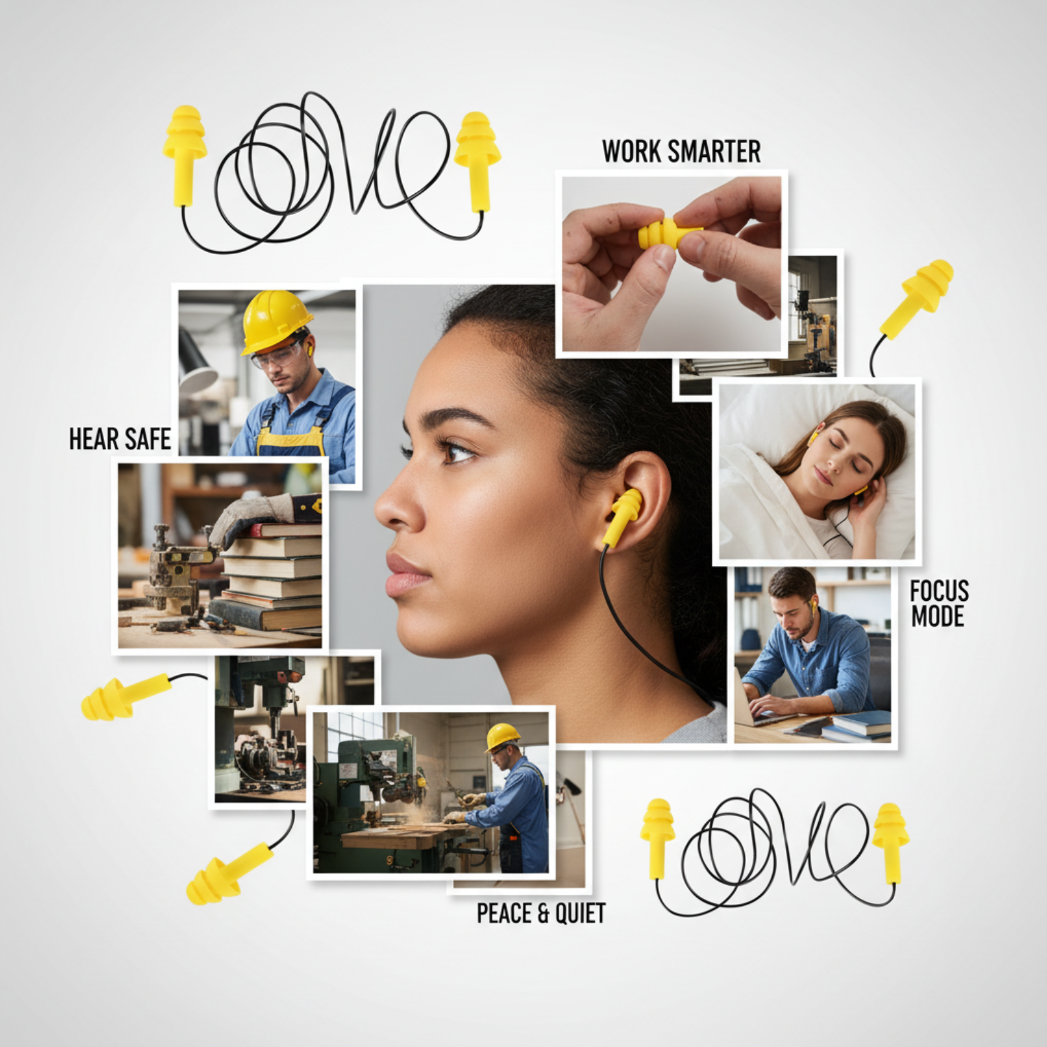 Siliconen oordopjes met een touwtje