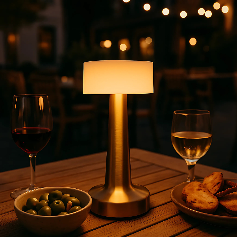 LED tafellamp oplaadbaar dimbaar touch goud display