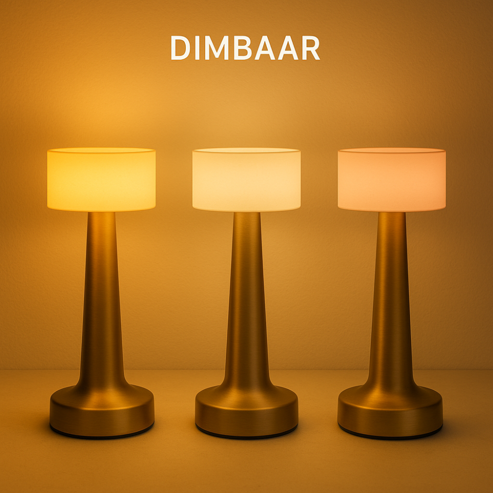 LED tafellamp oplaadbaar dimbaar touch goud display