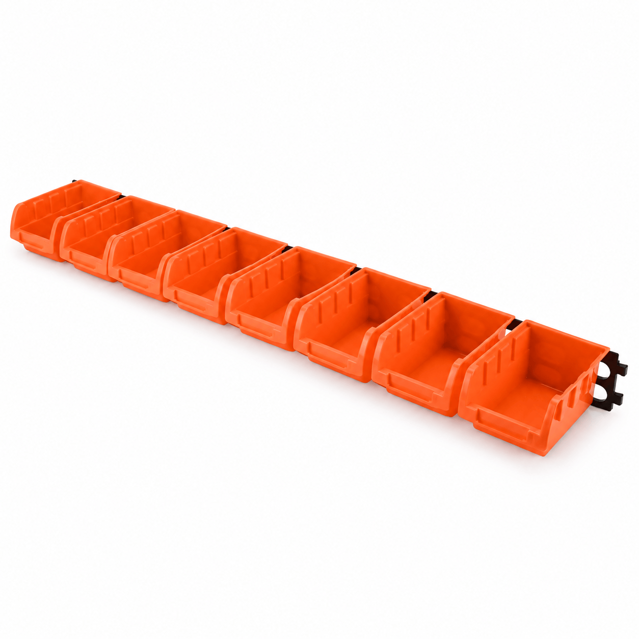 Schroefopbergbakjes met Wandrek – 8 Oranje Opbergbakken