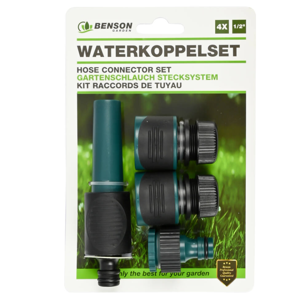 4-delige Sproeiset met Snelkoppelingen en Soft Grip