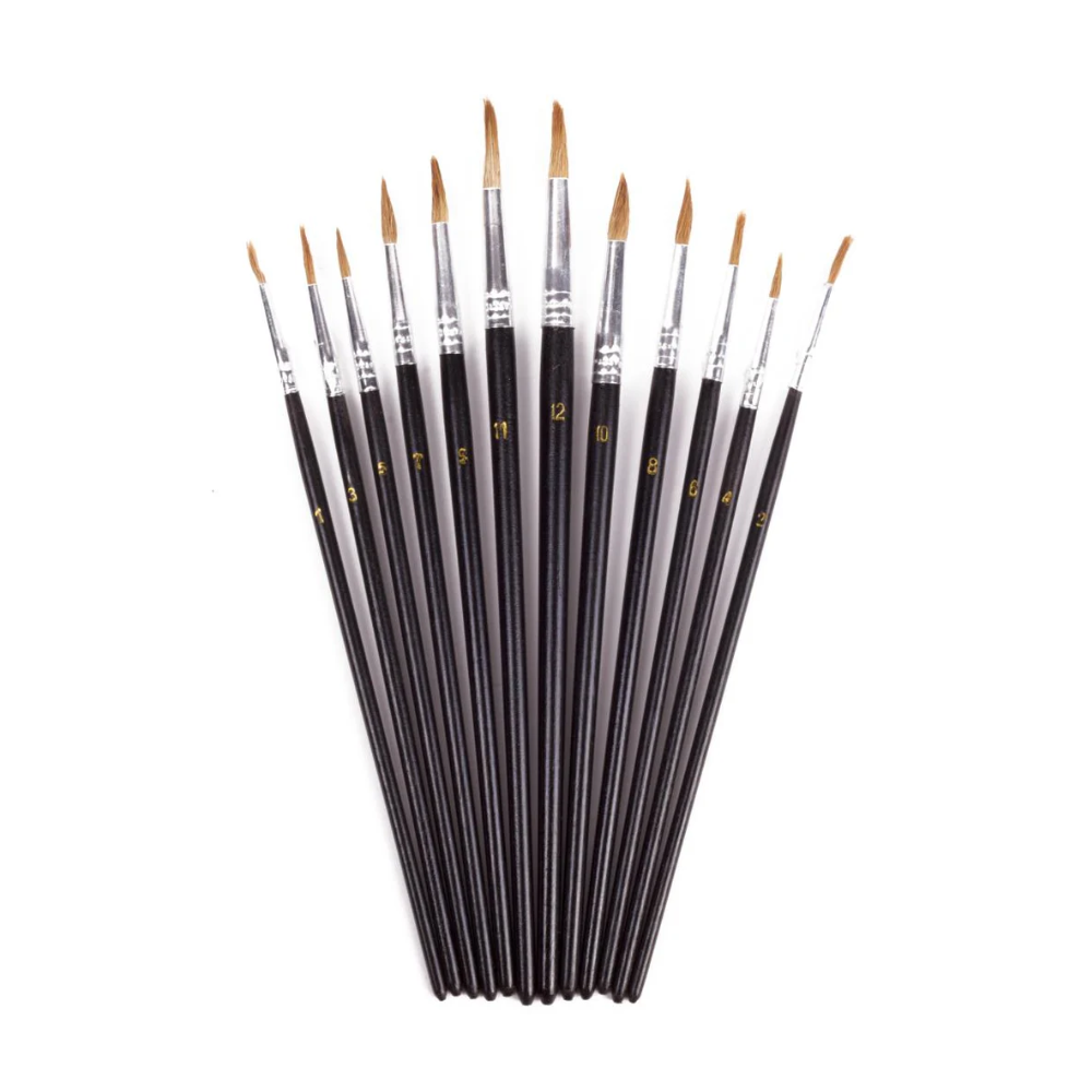 Penseelset 12 dlg rond