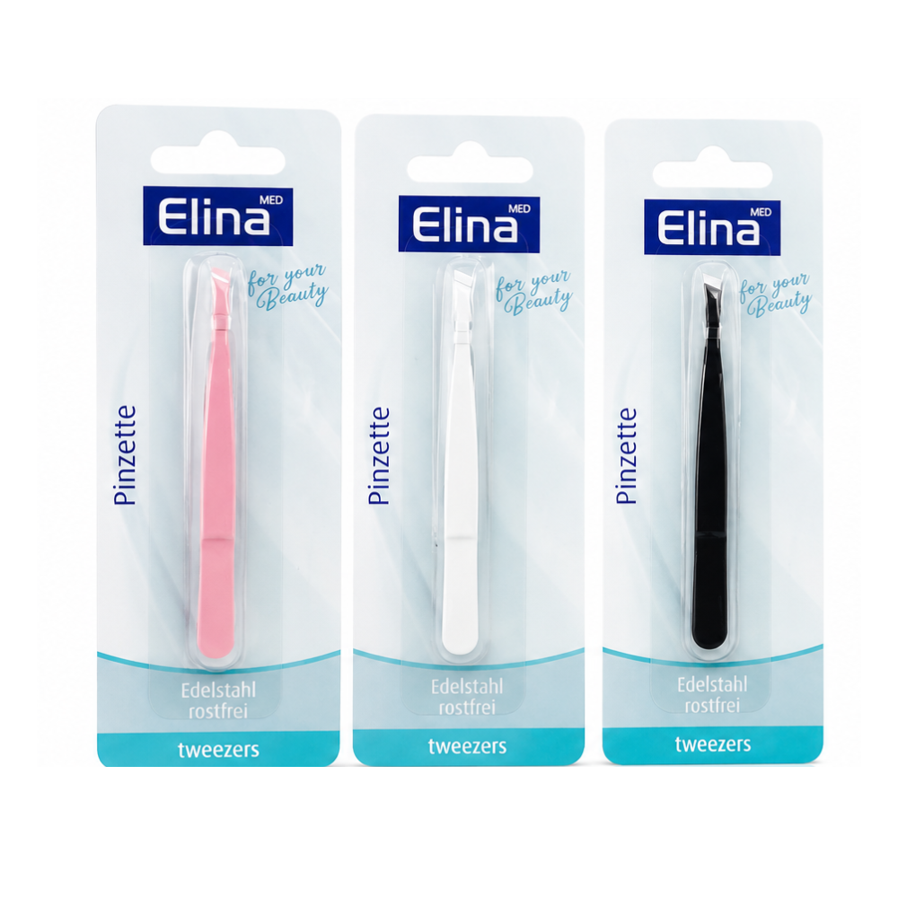 Elina Precisiepincet 8,5 cm – Schuine Punt – Zwart, Blauw of Roze