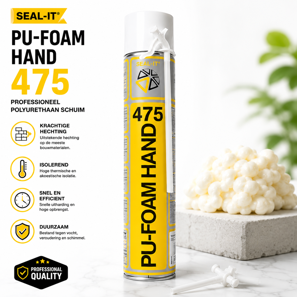 Seal-it 475 PU-Foam Hand 750ml – Snelhardend Purschuim voor Isolatie & Afdichting