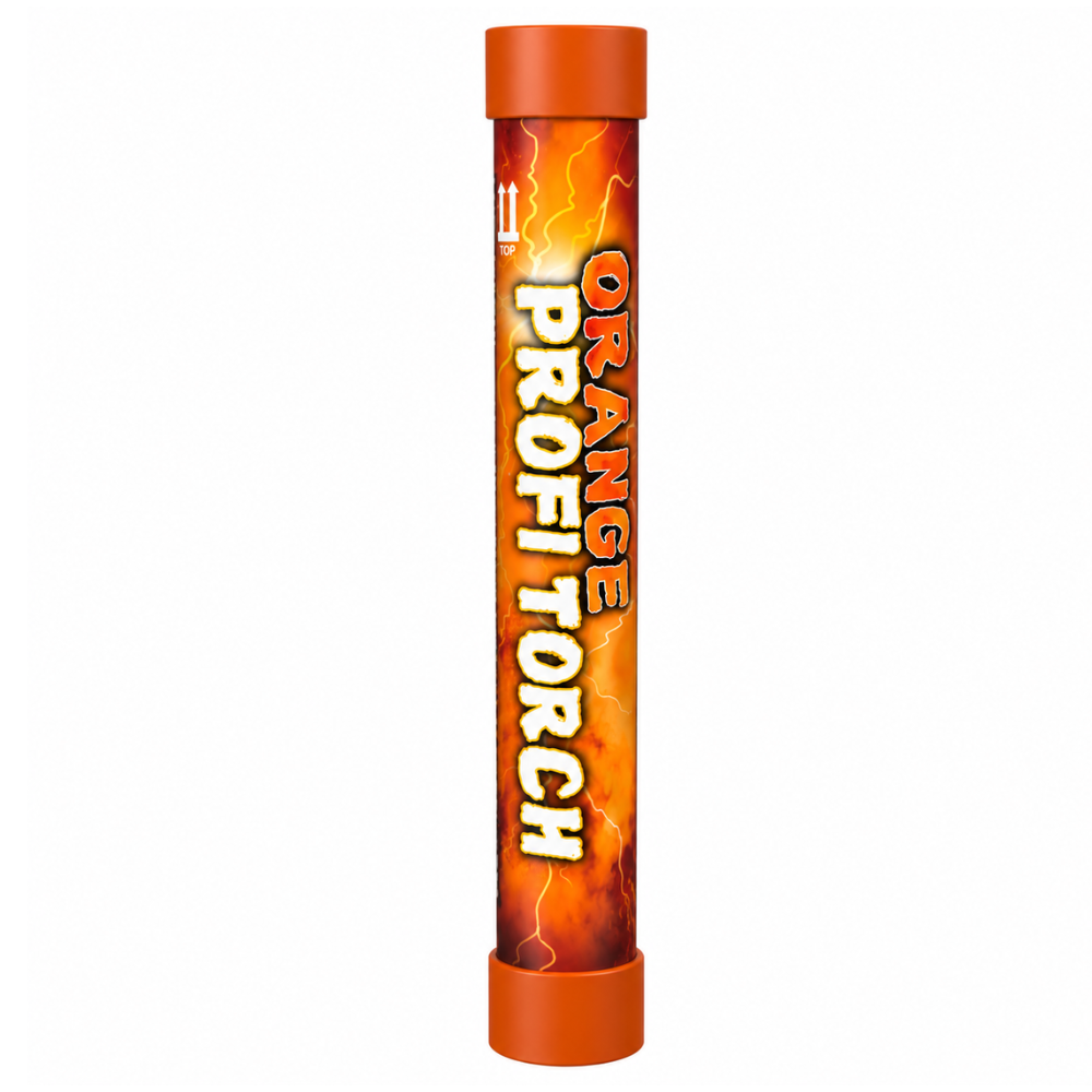 Orange Profi Torch Stadionfakkel – 60 Sec | Felle Vlam & Witte Rook | CE-gecertificeerd