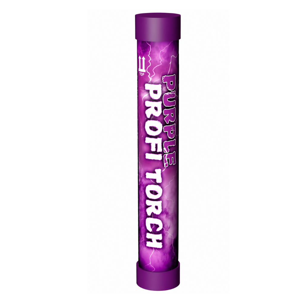 Paars Profi Torch Stadionfakkel – 60 Sec | Felle Vlam & Dikke Rook | CE-gecertificeerd