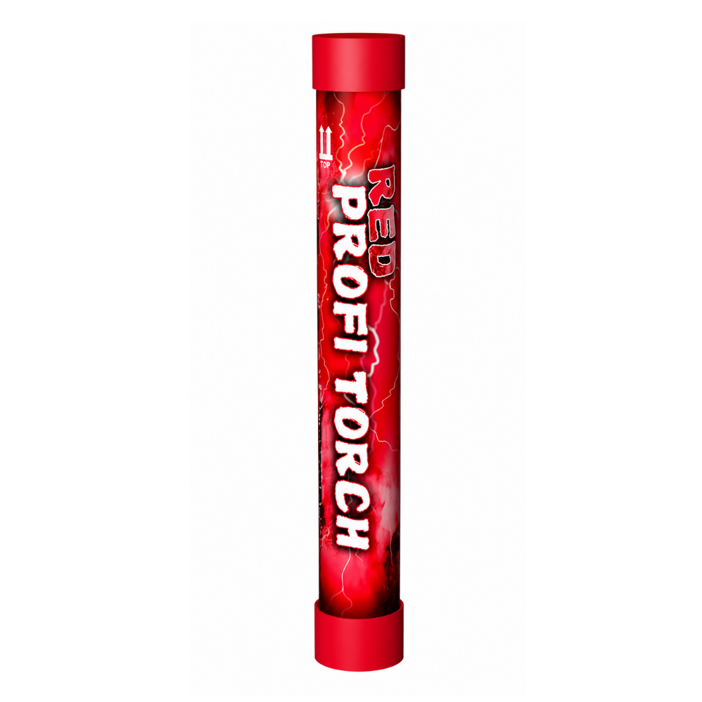 Rood Profi Torch Stadionfakkel – 60 Sec | Felle Vlam & Dikke Rook | CE-gecertificeerd