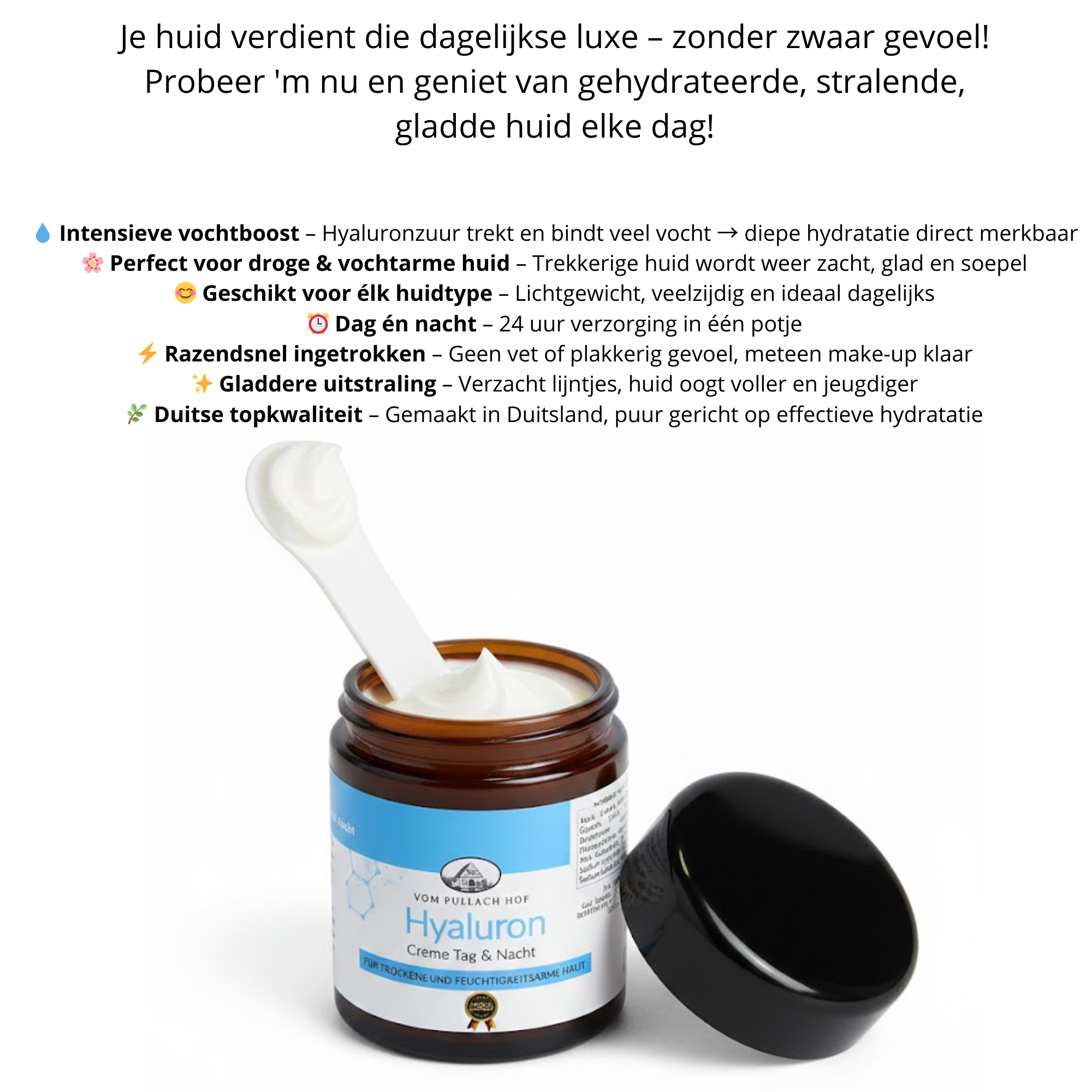 P.H. Hyaluron Crème 100 ml dag en nacht voor droge en vochtarme huid